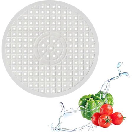 Rund Vaskematte, 12 Tommer, Benkeplatebeskytter, Sammenleggbar Vaskebeskytter, for å Beskytte Vasken mot Riper (Rund Hvit)