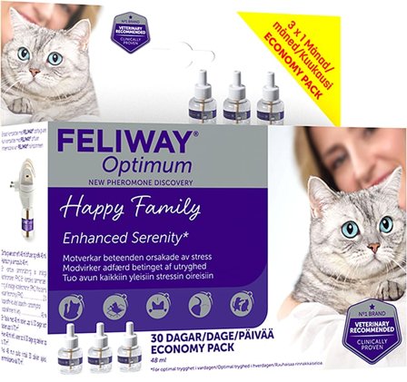 Feliway Optimum Refill 3 x 48 ml, Tøj & Bolig, Tilbehør Til Kæledyr, Øvrigt