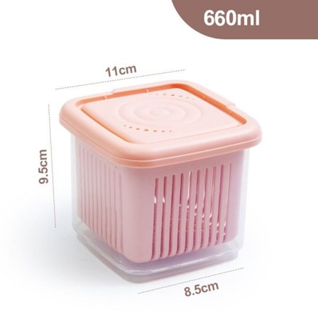 Mini Kjøleskap Organizer Kjøleskap Oppbevaringsboks ROSA 660ML 660ML