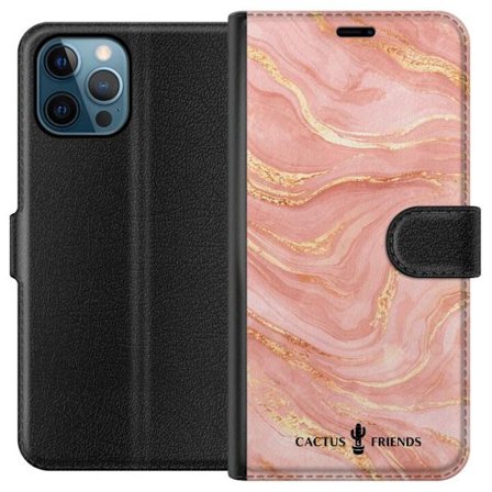 Kompatibelt Plånboksfodral till Apple Apple iPhone 12 Pro Cactus and Friends – RoseGoldFlow
