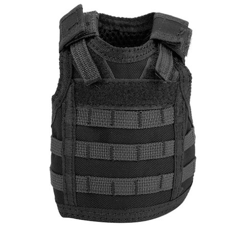 Ölväst Militär Mini Miniatyr Dryckesflaska Burk Hållare med Justerbara Remmar (svart)