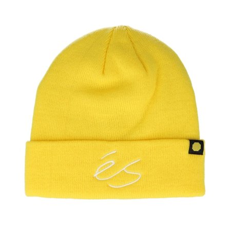 éS - Big Script Chomp Beanie Yellow Cuff Cuff Yellow Beanie - @ Hatstore