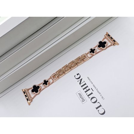 Kellon ranneke Apple Watch iWatch 22MM universaali ruusukulta + musta