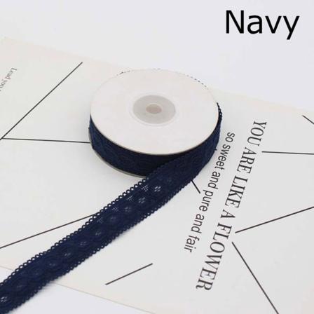 50 Jardin joustava nauha Pitsi Joustava Trims NAVY Navy