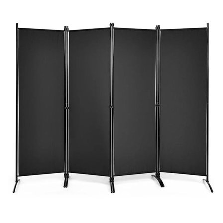Rumsavdelare 4 paneler H173cm - Svart