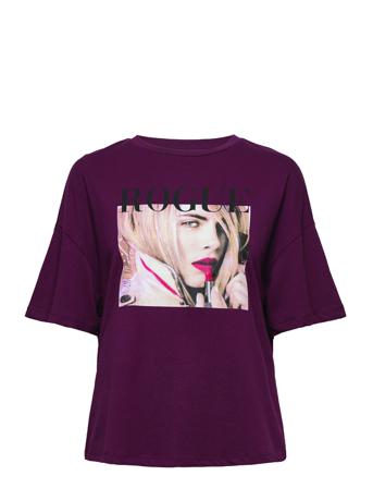 Onlicon Tribute Ss O-Neck T-Shirt Nn Burgundy ONLY