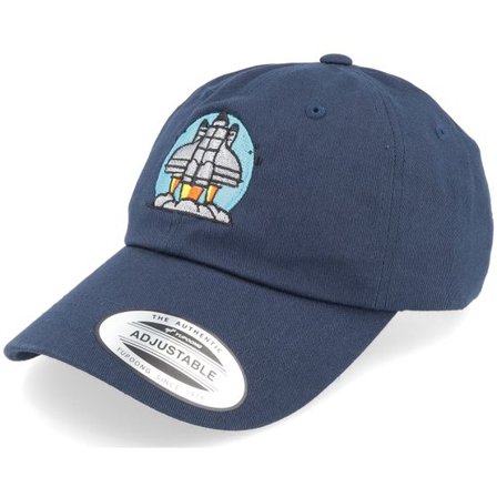 Abducted - Blå unconstructed Keps - Space Rocket Launch Navy Dad Cap @ Hatstore