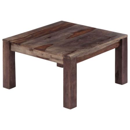 Vidaxl Soffbord 60x60x35 Cm Massivt Sheshamträ Grå Grå