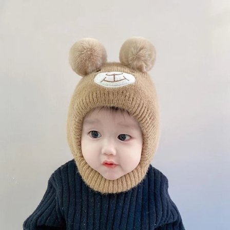Baby strik hue Beanie Cap KHAKI