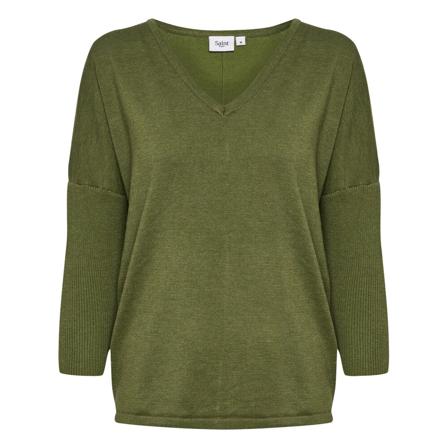 Saint Tropez, Mila SZ V-N Pullover Zielony, Kobieta, Rozmiar: S