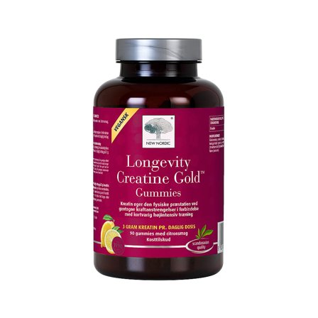 New Nordic Longevity Creatine Gold Gummies 90 stk., Helse & Madvarer, Kosttilskud, Knogler, Led & Muskler