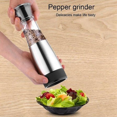 Elektrisk salt- og pepperkvern i rustfritt stål for kjøkkenet