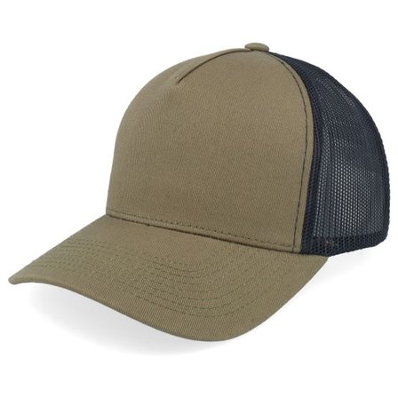 Equip - Grön trucker Keps - Blank Olive/Black A-frame Trucker @ Hatstore