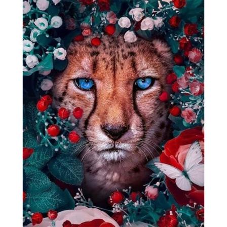 30x40cm, leopard 5d diamantmalet rhinestones broderi lærred