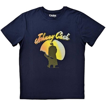Johnny Cash Unisex Vuxen Walking Guitar T-Shirt XXL Marinblå