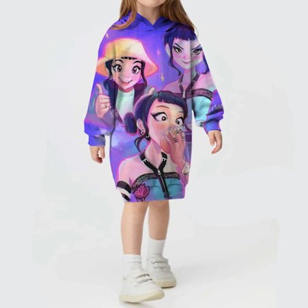 KPop Demon Hunters Hettekjole Mote Rumi Genser Pullover Søt Langermet Høst Jenter Tegneserie Y2K Hettegenser Sportsklær