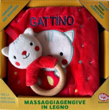 Gattino. Libri di stoffa con massaggiagengive in legno. Ediz. a colori. Con gadget