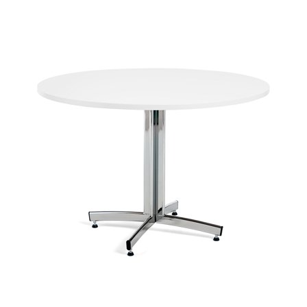 Kantinentisch SANNA, Ø1100x720 mm, chrom/weiß