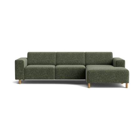 Seam chaiselong sofa, højrevendt - Genesis Grøn - 280x150x78 - Sofa, chaiselong