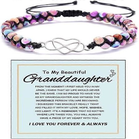 Lapsenlapselleni - Infinity Forever Love Heart -rannekoru, luonnonmukainen keisarikivi_superlahja