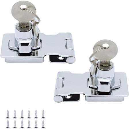 (2 Pak) Metal Låsehasp 65mm Dørbolt Låsebeslag med Hængeslås