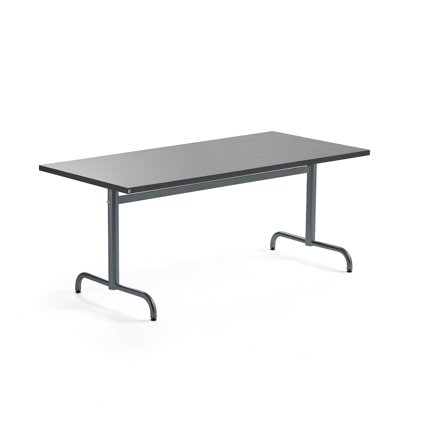 Tisch PLURAL, 1600x800x720 mm, Linoleum-Platte, dunkelgrau, anthrazit