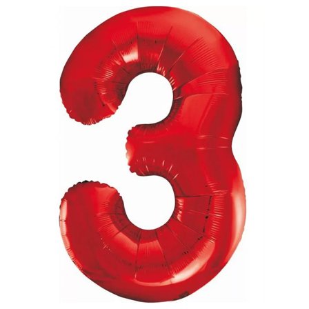 Tallballong rød 85 cm "0-9" Tallet 3