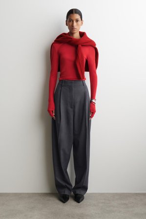 COS Women's Maglia Slim In Lana Merino in Rosso