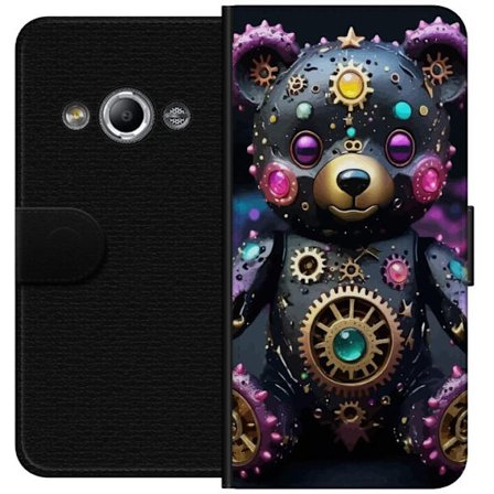 Yhteensopiva Lompakkokotelo Samsung Galaxy Xcover 3 Steampunk-teddykarhu, jossa Hammasratas- ja Neon-yksityiskohdat