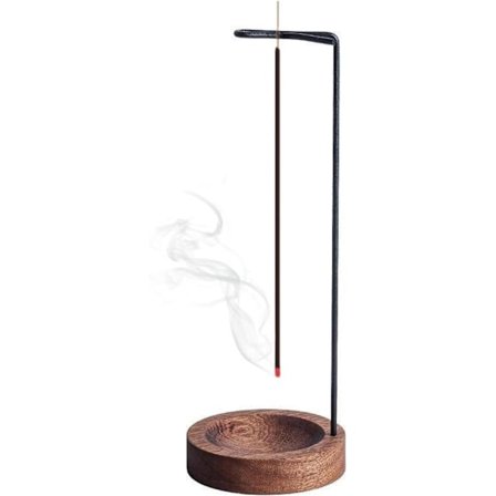 Puinen suitsuketeline ylösalaisin Suitsuketeline tikkuja varten Tuhkakuppi Huoneen suitsukeastia Teehuone Kodin sisustus joogaan ja meditaatioon