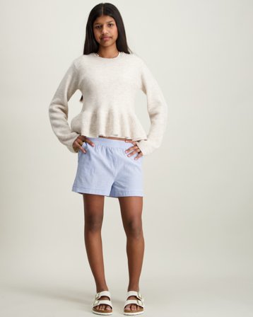 Kids ONLY KOGSMILLA LIFE SHORTS WVN Blanc Shorts Fille - Kids Brand Store