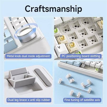 AULA F75 80 Näppäimen Mekaaninen Näppäimistö Hot-Swap Langaton Näppäimistö Bluetooth 3-Tila PBT Tietokonepelaamiseen - WELLNGS