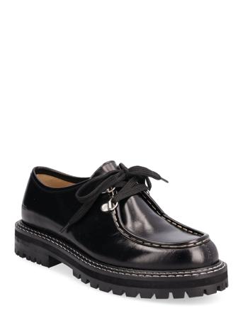 Shoes - Flat Nauhakengät Matalapohjaiset Kengät Musta ANGULUS