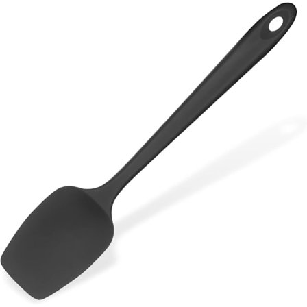 Silikone Ske Skraber: Varmebestandig, fleksibel, sømløs gummiskraber, silikone dej skraber (29cm, sort)