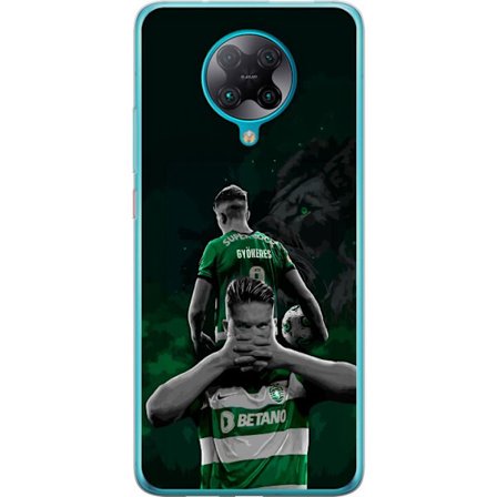 Kompatibelt Mobildeksel til Xiaomi Poco F2 Pro Neonmotiv med teksten "Gaming is in my DNA" på en blå og rød murvegg med en lysende DNA-spiral.