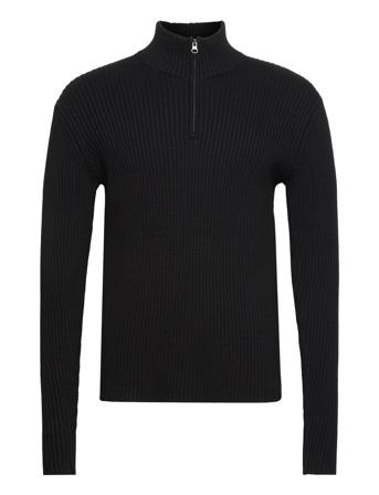 Simbbbilly Zip Knit Knitwear Half Zip Pullover Svart Bruuns Bazaar*Betinget Tilbud