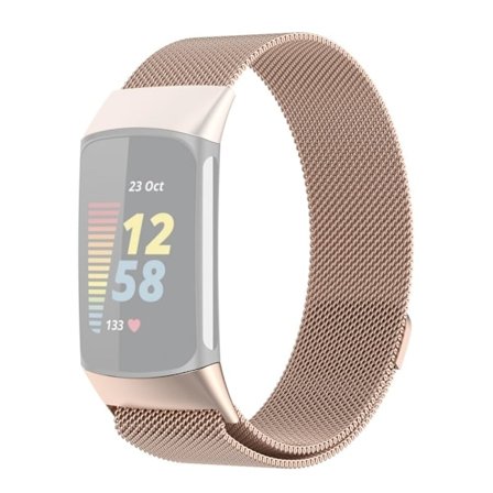 Fitbit Charge 5 JLT klockarmband i rostfritt stål - Champagne Guld