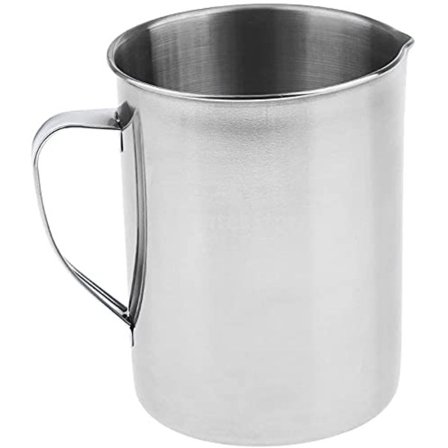 2L Målebæger i rustfrit stål til laboratorium med håndtag