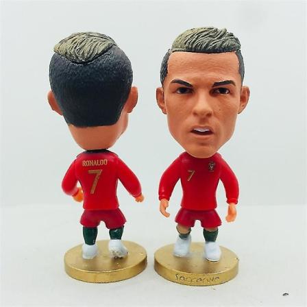 Soccerwe 6,5 cm høj fodboldstjerneduke Portugal 7# C. Ronaldo Figurer Rød 2020