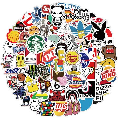 Klistermärkespaket [101 st], Märken, Skateboardklistermärken, Mot