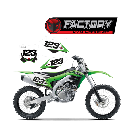 Factory Nummerplåtsdekaler - Kawasaki KX 100 2001-2025