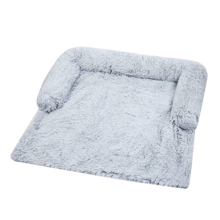 Avtagbar Plysch Pet Bed Dog Soffa GRÅ 76X76X16CM