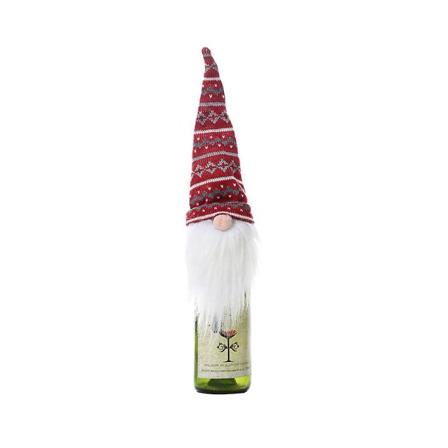 Jule-Svensk Tomte Dukke Rødvin Champagne Flaskehette Snøflak Høytidsborddekorasjon B