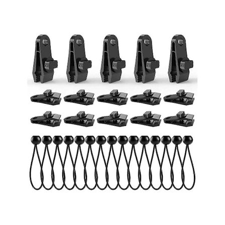 Presenningsklemmer med gummistropper 30 stk, Presenningsklemmer Kraftige Låse til Presenning, Poolafdækning, Autocampertelt 2025:e