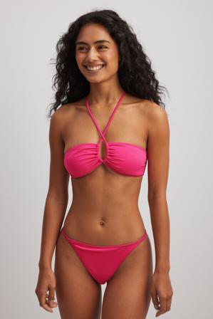 NA-KD Swimwear Bikinitrosa med tunt band - Bikini - Rosa - Medium
