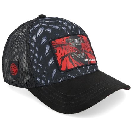 Capslab - Game Of Thrones Fire And Blood Black A-Frame Trucker Trucker Black Cap - @ Hatstore