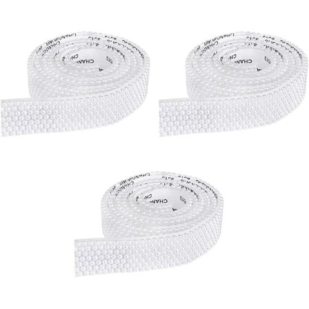 3 ruller perlerhinestonebånd, selvklæbende krystalperle strimler, hvide perler bling klistermærker, diamantbånd til DIY bryllup fødselsdagsfest 