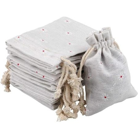 20 stk. bomuldslærred snørebåndsposer Praktiske håndterbare størrelse opbevaringsposer Vintage gaveposer Jute møntposer Perfekt til kunst og håndværk 