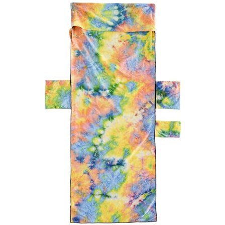 Bærbar strandhåndkledetrekk med sidelommer Strandstol solseng håndkle Ideell for ferie Soling Strandstoltrekk (Gul)