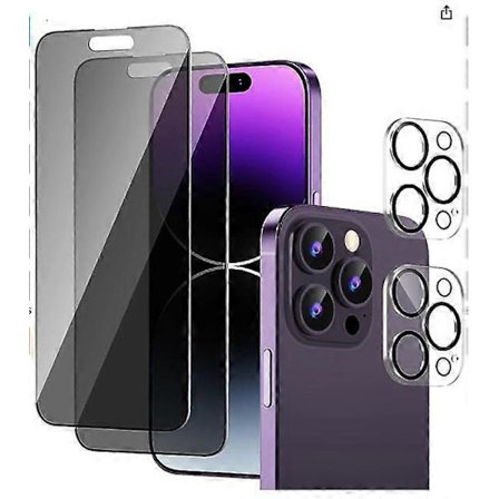 4 Pakkaus Näytönsuoja iPhone 15 Pro Max/15 Ultra -puhelimelle + 4 Pakkaus Kameran Linssinsuoja, HD Kirkas Koteloystävällinen Karkaistu Lasikalvo